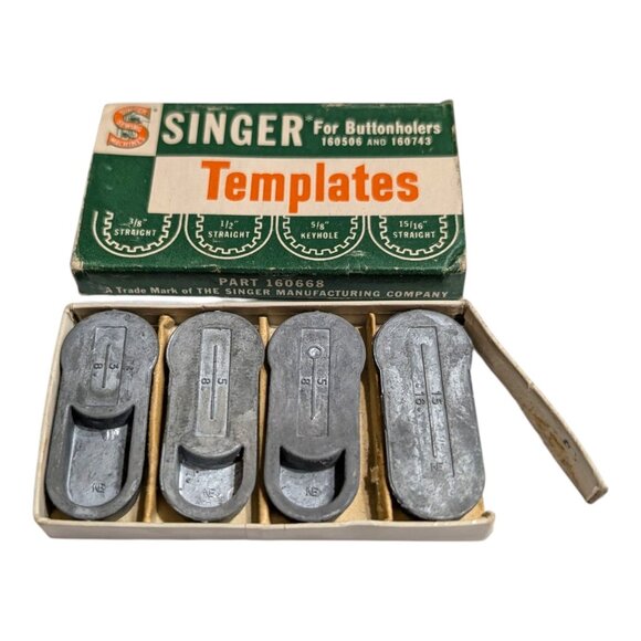 Vintage Singer 160668 Sewing Machine Templates For Buttonholers Set READ - Picture 6 of 6
